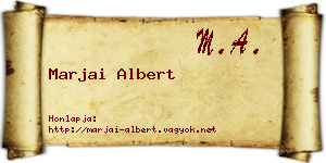 Marjai Albert névjegykártya