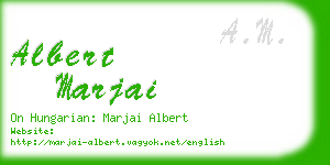 albert marjai business card